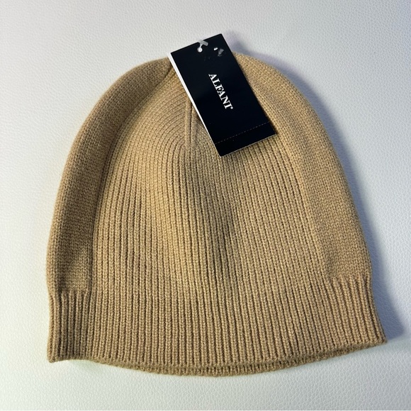 3 Pack NEW Alfani Men's Knit Beanie Set - Gray, Tan, and Blue - Picture 3 of 5